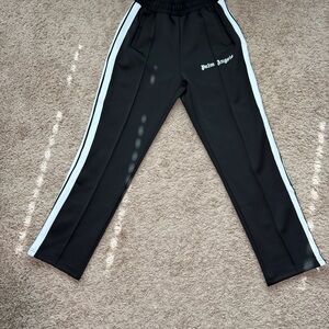 Palm Angels Black Pants with White Accents